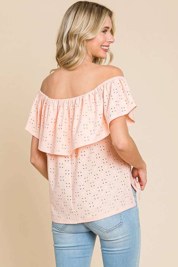 Off Shoulder Ruffle Tube Top