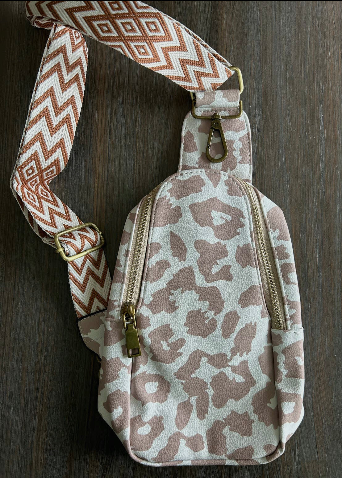White Leopard Crossbody Bag