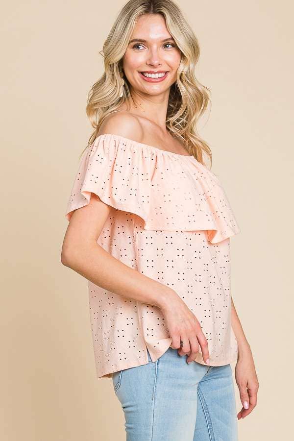 Off Shoulder Ruffle Tube Top