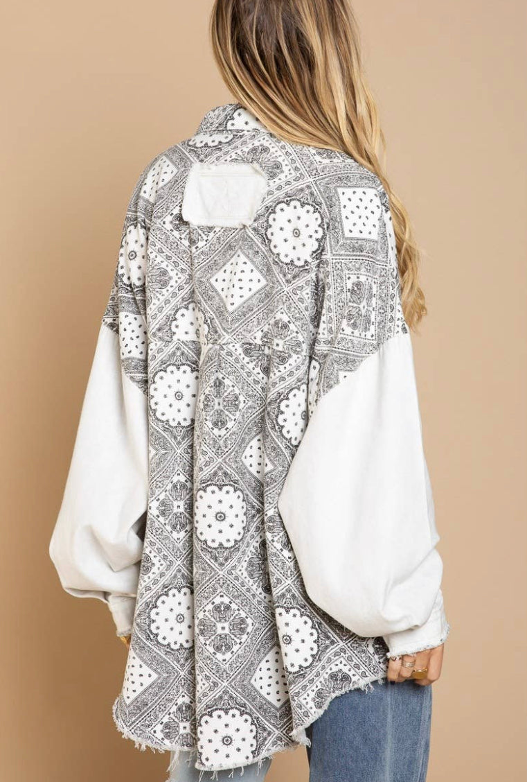 White Paisley Patchwork Jacket
