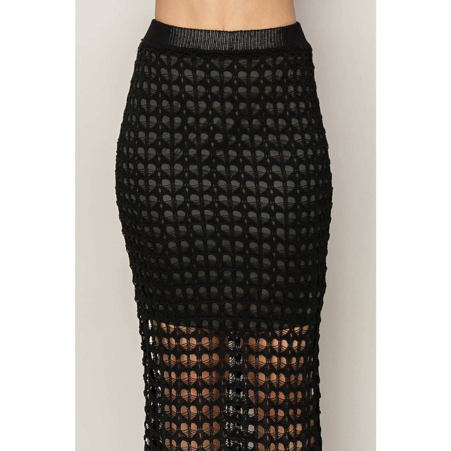 OPEN-STITCH CROCHET PENCIL SKIRT