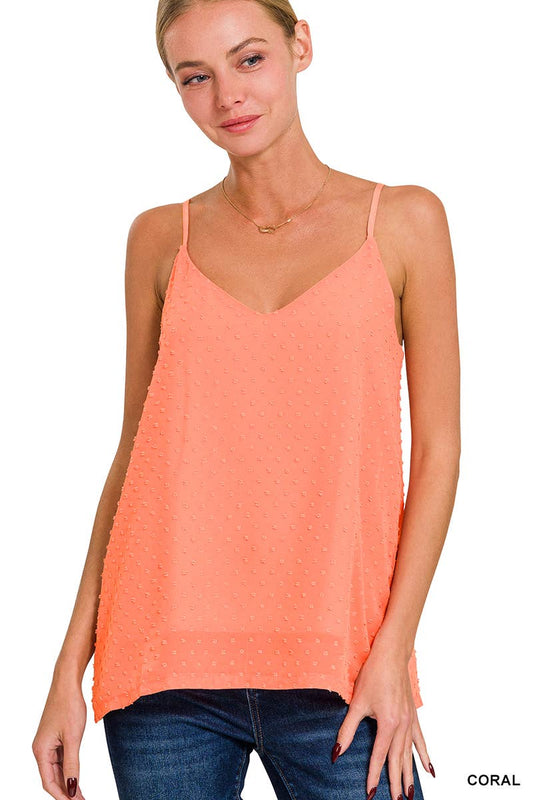 SWISS DOT ADJUSTABLE STRAP CAMI