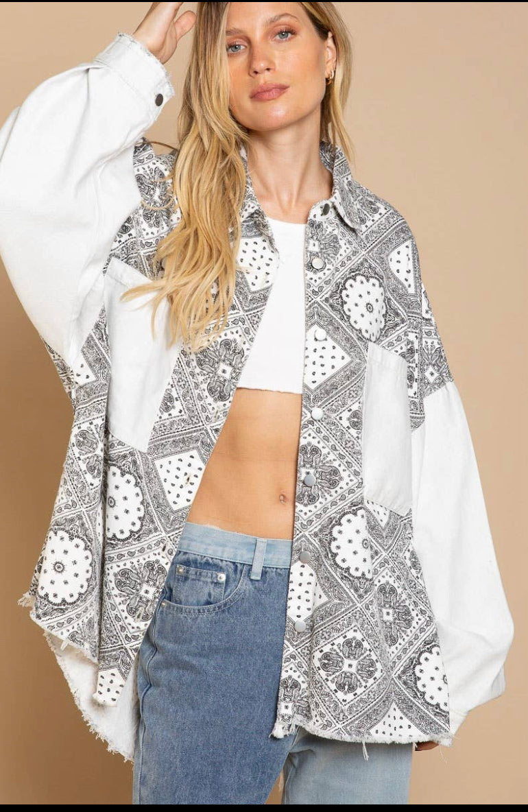 White Paisley Patchwork Jacket