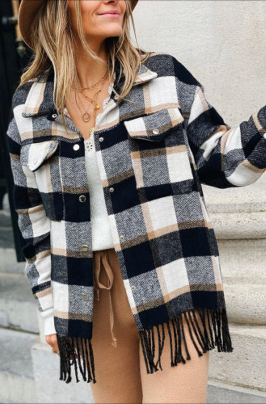 Plaid Fringe Flannel