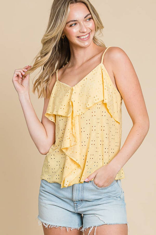 Double Drape Ruffle Cami Top